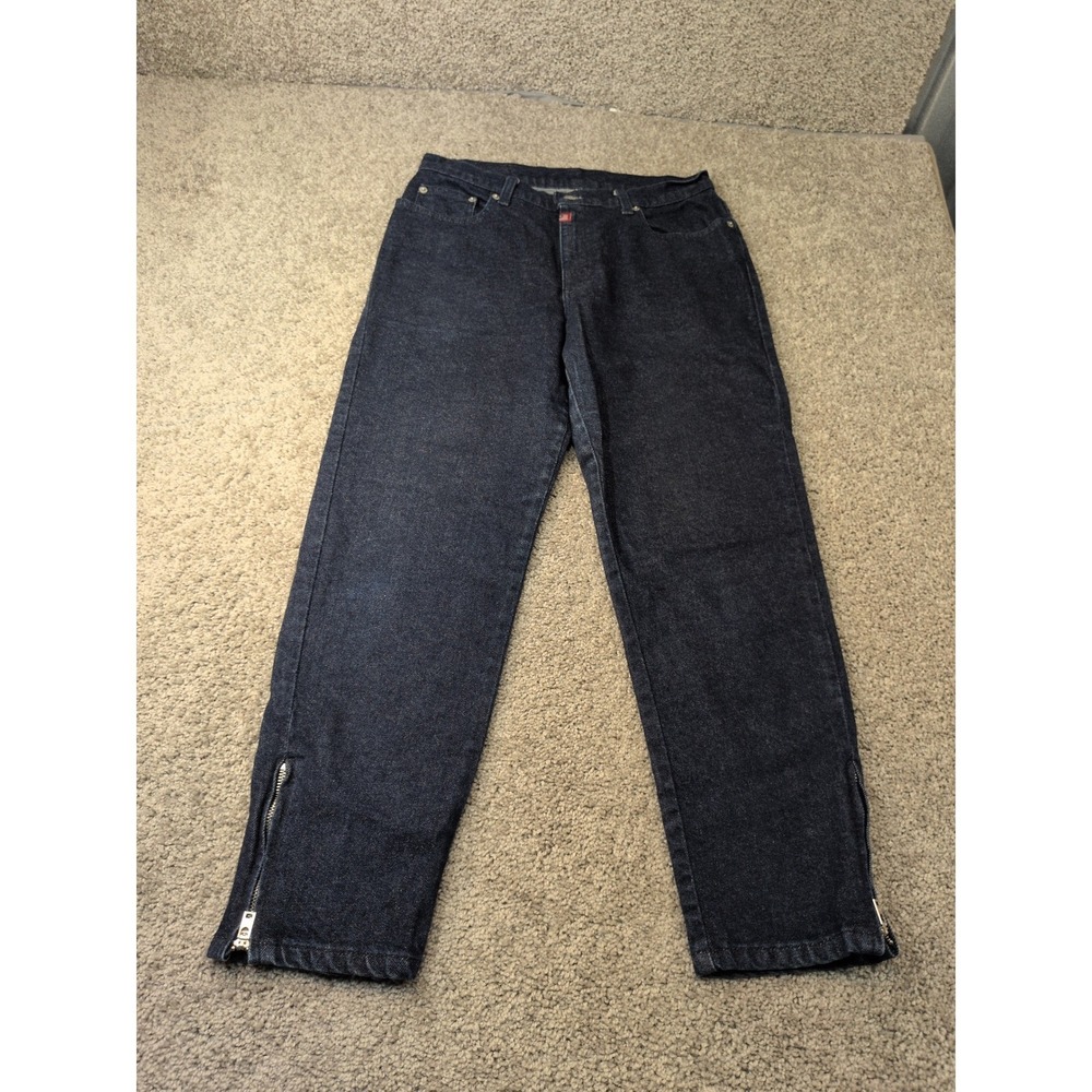Polo Jeans Co Ralph Lauren Womens Ankle Zip Capri Jeans Dark Wash Indigo Size 8